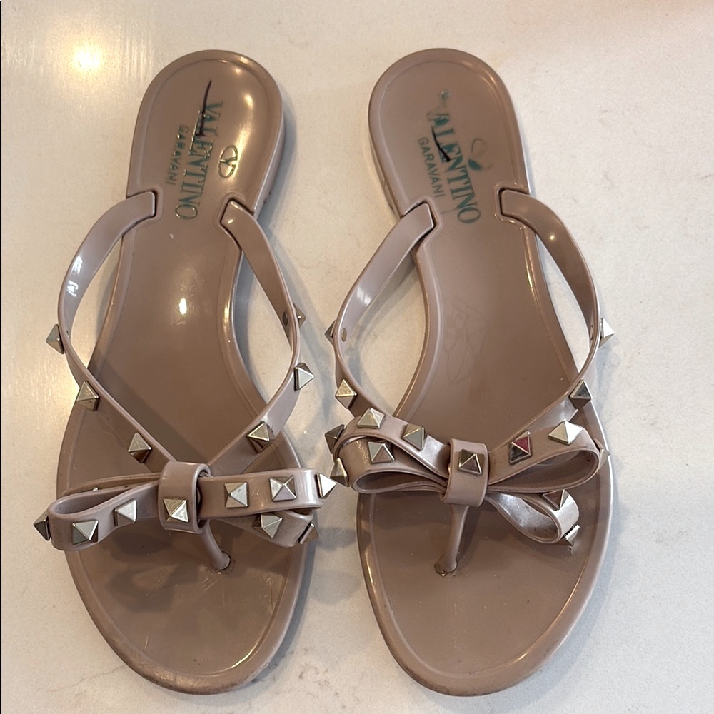 Valentino Garavani Beige Sandals with Studs